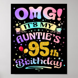 Omg Aunties 95th Birthday Happy 95 Years Old Poster