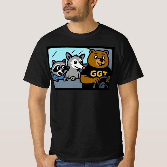 Omg Bear Is Driving  T-Shirt (Front)