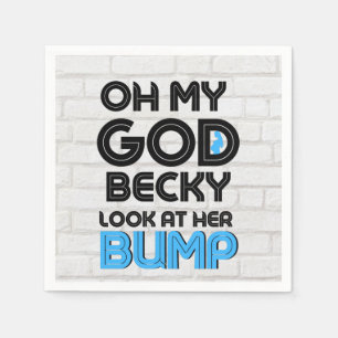 OMG Becky Blue 90's Urban Retro Baby Shower Favou Napkin