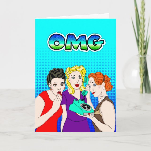 OMG Big News or Gossip Saying Hello Frriendship Card (Front)