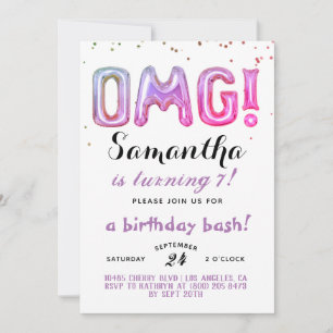 OMG! Birthday Confetti Invitation