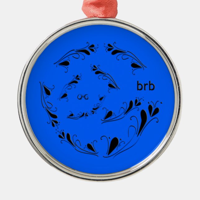 OMG! brb Metal Tree Decoration (Front)