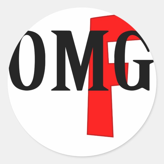 omg classic round sticker (Front)
