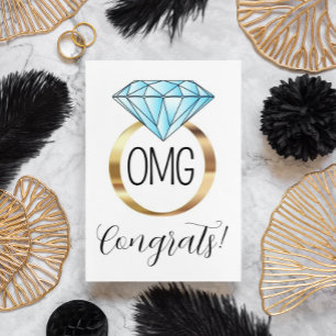 OMG Congrats Diamond Engagement Ring Card