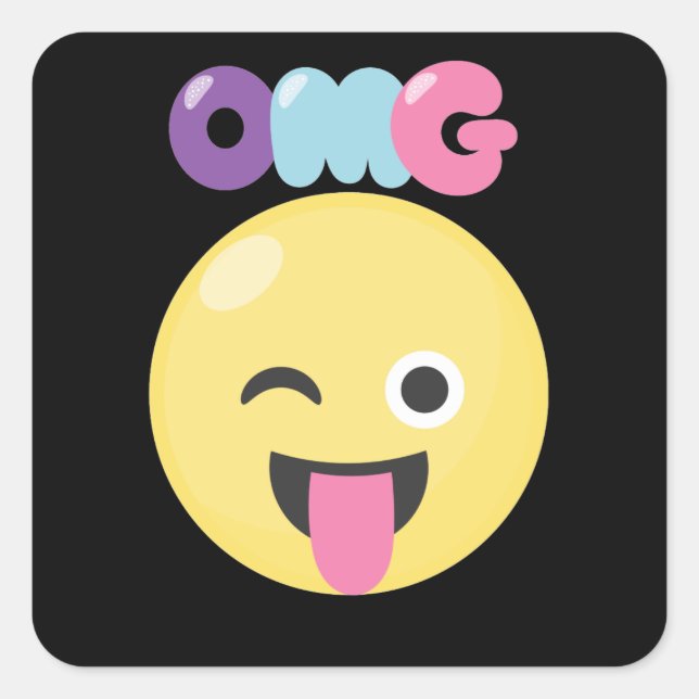 OMG Emoji Square Sticker (Front)
