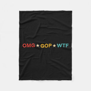 Omg Gop Wtf Vintage Design Fleece Blanket