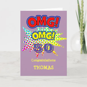 OMG! How Old Funny Comic Milestone Birthday Card
