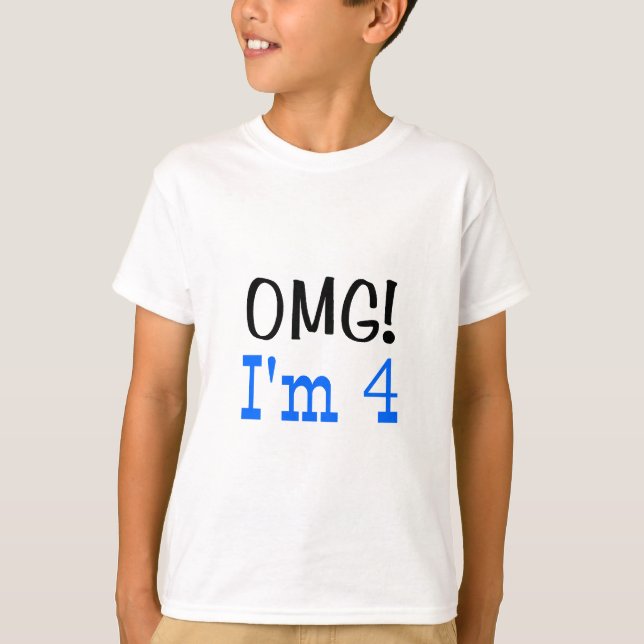 OMG I'm 4 (blue) T-Shirt (Front)