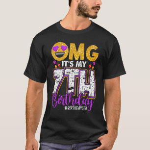 Omg Its My 7th Birthday 7 Year Old Girl T-Shirt