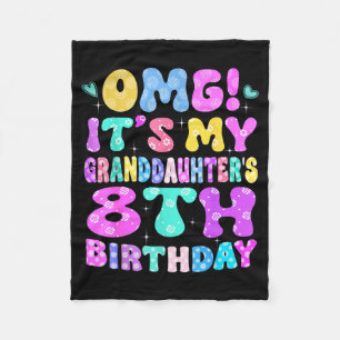 Omg Its My Granddaughters 8th Birthday Flowers 8 Y Fleece Blanket