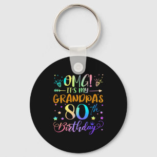 Omg Its My Grandpas 80th Birthday Sweet 80 Years O Key Ring