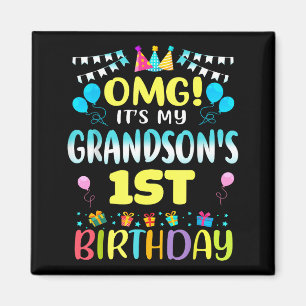 Omg Its My Grandsons 1st Birthday Sweet 1 Year Old Magnet