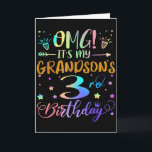 Omg Its My Grandsons 3rd Birthday Sweet 3 Years Ol Card<br><div class="desc">Omg Its My Grandsons 3rd Birthday Sweet 3 Years Old</div>