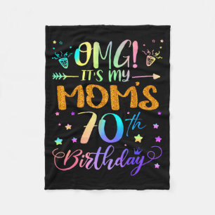 Omg Its My Moms 70th Birthday Sweet 70 Years Old  Fleece Blanket