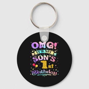Omg Its My Sons 1st Birthday Happy 1 Years Old Key Ring