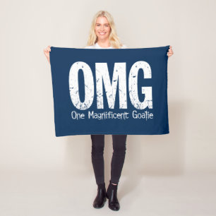 OMG: One Magnificent Goalie (Hockey) Fleece Blanke Blanket
