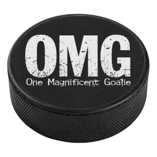 OMG: One Magnificent Goalie (hockey) Hockey Puck
