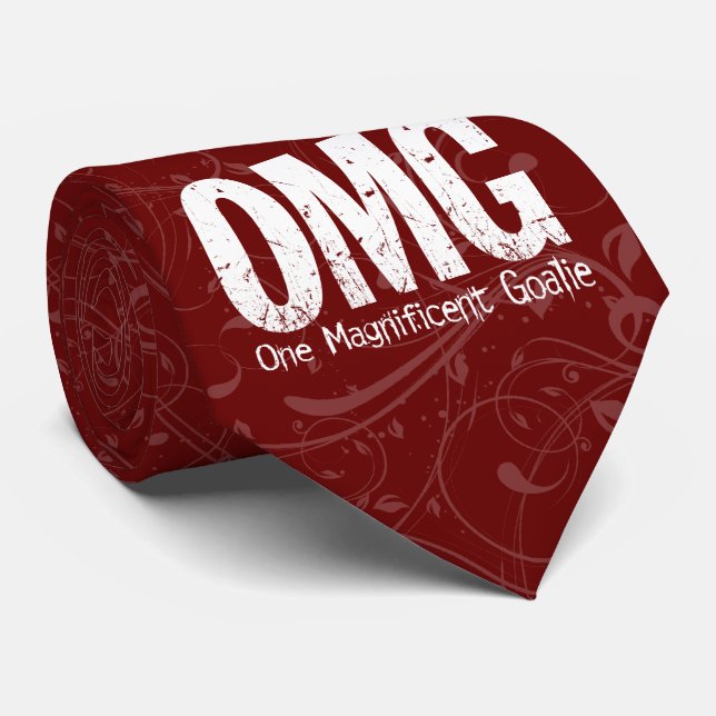 OMG: One Magnificent Goalie (Hockey) Tie (Rolled)