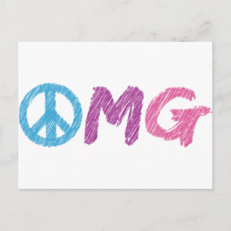 omg peace sign postcard