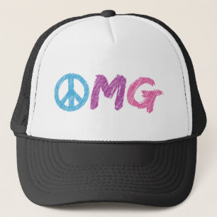 omg peace sign trucker hat