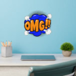 OMG Pop Art Blue Gold Orange Steam 12" Wall Decal<br><div class="desc">OMG!! Pop Art Wall Decal - - Change the size of these decals by changing the size of the Decal Sheet - 4 sizes - from 12" x 12" to 36" x 36" - - These ones are printed on a transparent background, but you can change to a semi-transparent or...</div>