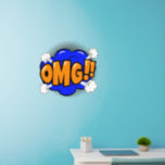 OMG Pop Art Blue Gold Orange Steam 24" Wall Decal<br><div class="desc">OMG!! Pop Art Wall Decal - - Change the size of these decals by changing the size of the Decal Sheet - 4 sizes - from 12" x 12" to 36" x 36" - - These ones are printed on a transparent background, but you can change to a semi-transparent or...</div>