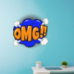 OMG Pop Art Blue Gold Orange Steam 36" Wall Decal<br><div class="desc">OMG!! Pop Art Wall Decal - - Change the size of these decals by changing the size of the Decal Sheet - 4 sizes - from 12" x 12" to 36" x 36" - - These ones are printed on a transparent background, but you can change to a semi-transparent or...</div>
