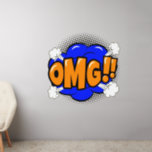 OMG Pop Art Blue Gold Orange Steam  50" Wall Decal<br><div class="desc">OMG!! Pop Art Wall Decal - - Change the size of these decals by changing the size of the Decal Sheet - 4 sizes - from 12" x 12" to 36" x 36" - - These ones are printed on a transparent background, but you can change to a semi-transparent or...</div>
