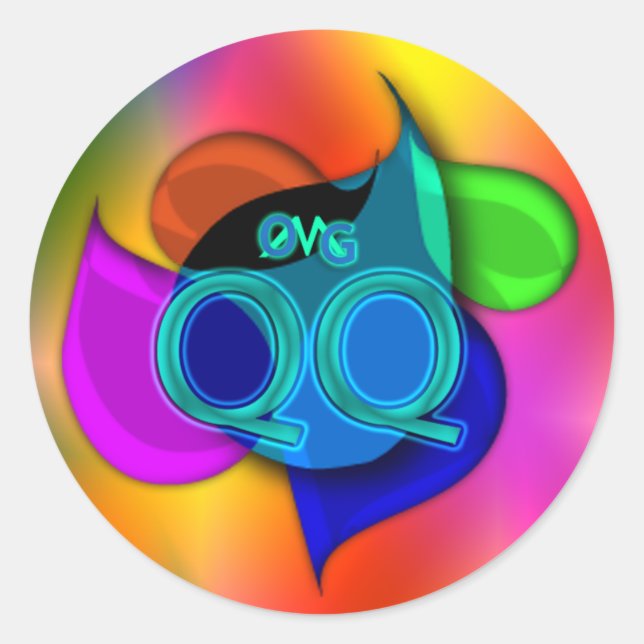 OMG! qq Classic Round Sticker (Front)