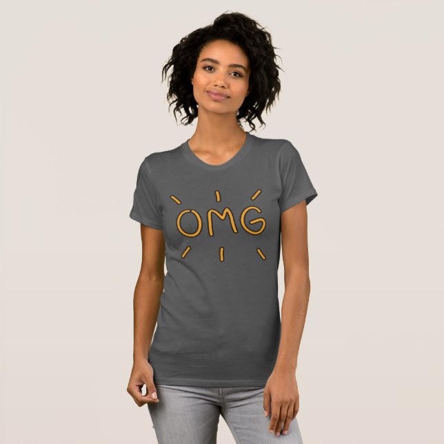 OMG! Retro Gold Minimalist Typography Tee (Front Full)
