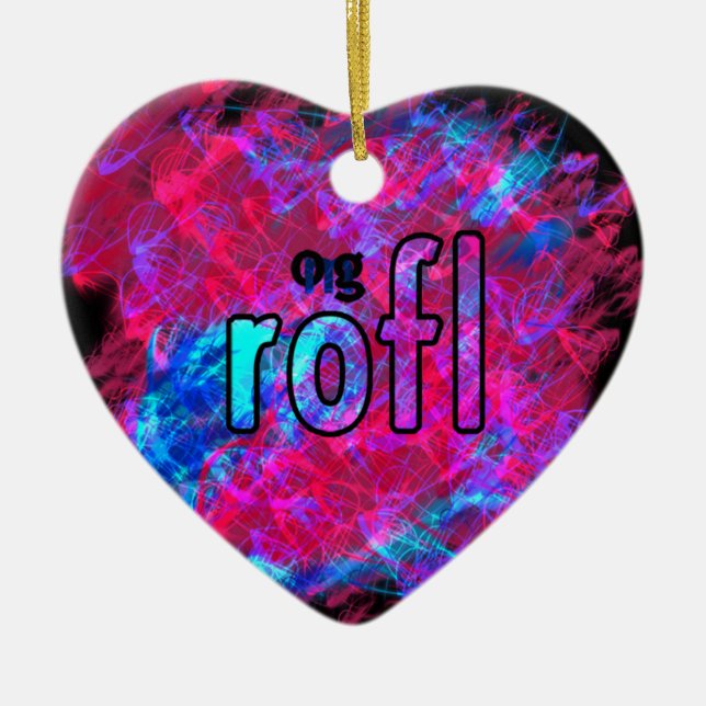 OMG! rofl Ceramic Tree Decoration (Front)