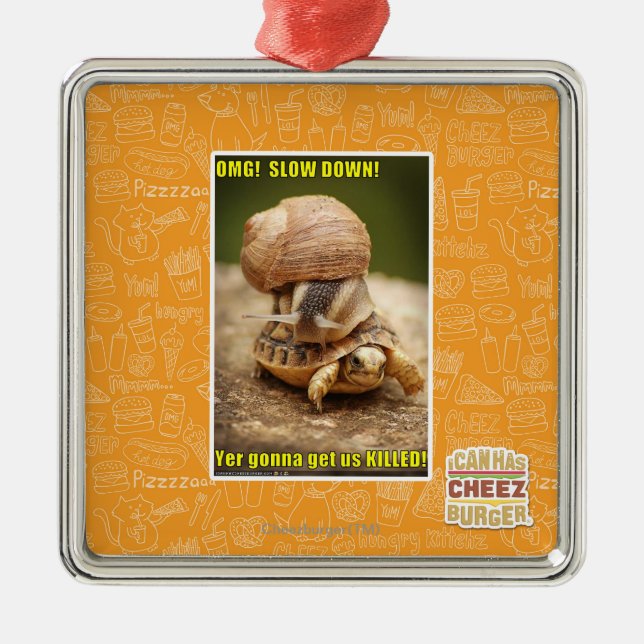 OMG! Slow down! Metal Tree Decoration (Front)