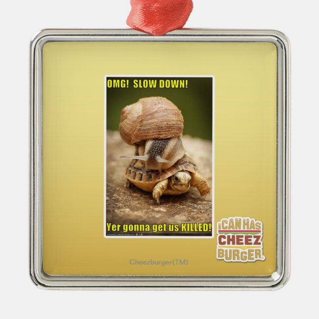OMG! Slow down! Metal Tree Decoration (Front)