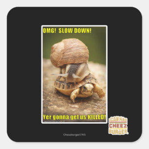 OMG! Slow down! Square Sticker