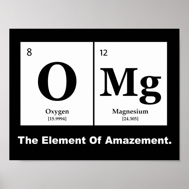 OMG the Element of Amazement, Science Humour Poster (Front)