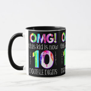 OMG! This Kid Is Now 10 Double Digits Paint Drip Mug