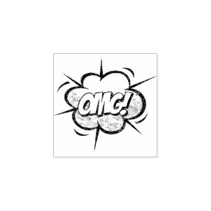OMG! Vintage Comic Book Steampunk Pop Art Rubber Stamp