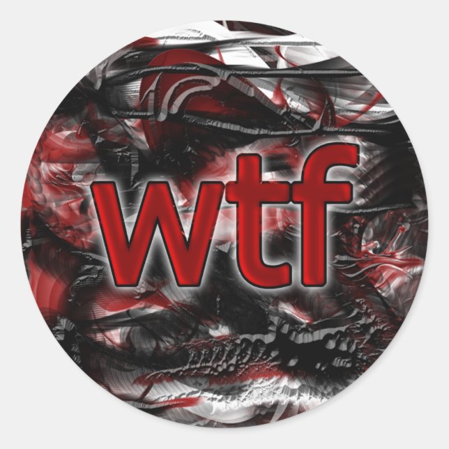 OMG! wtf Classic Round Sticker (Front)