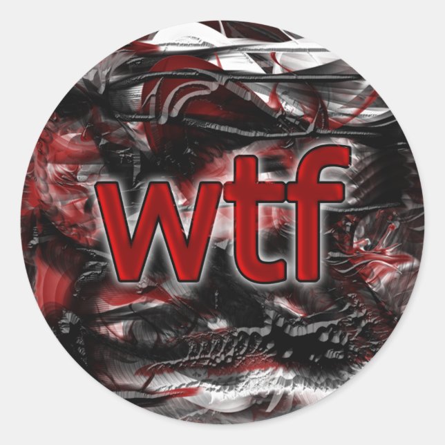 OMG! wtf Classic Round Sticker (Front)
