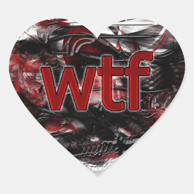 OMG! wtf Heart Sticker (Front)