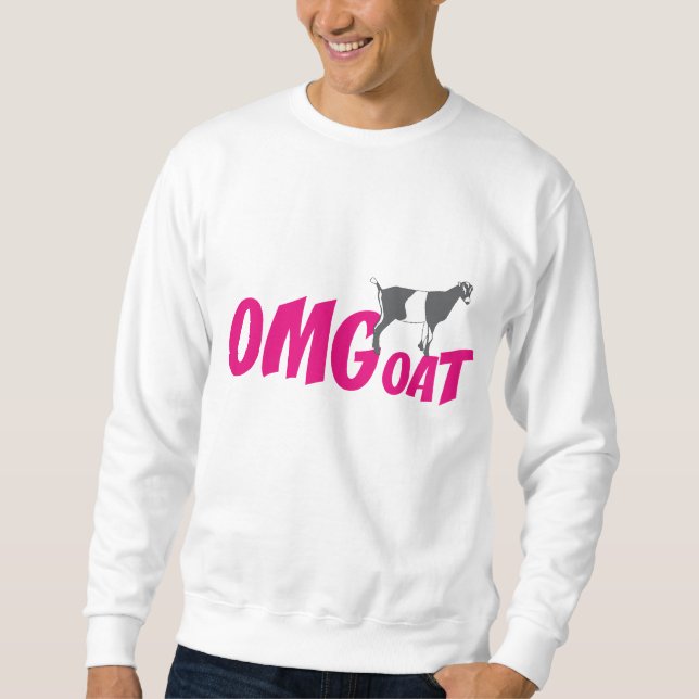 OMGoat LaMancha Goat the Goat Lovers OMG in Pink Sweatshirt (Front)