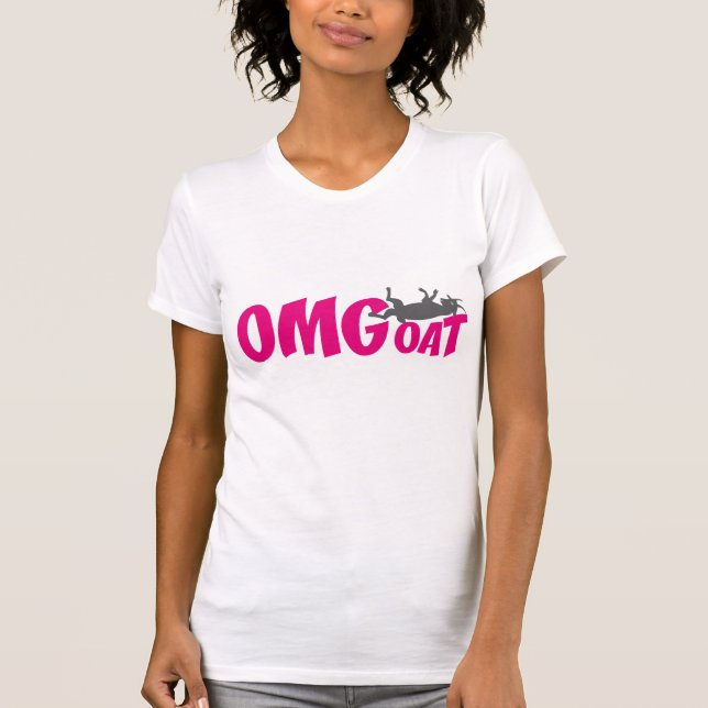 OMGoat Myotonic Goat the Goat Lovers OMG in Pink T-Shirt (Front)