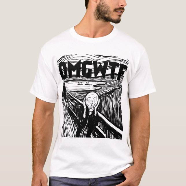 OMGWTF Scream b/w T-Shirt (Front)