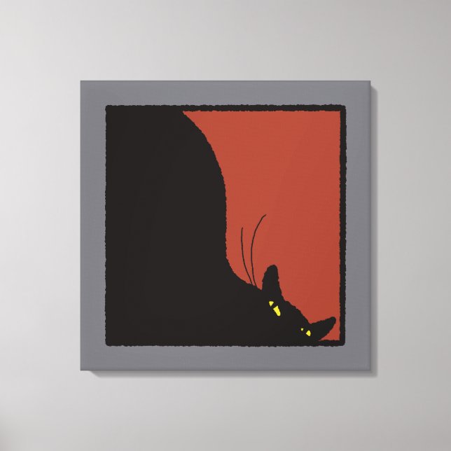 Ominous black cat canvas print (Front)