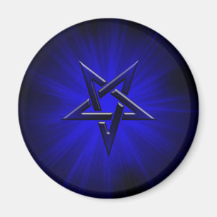 Ominous Blue Inverted Pentagram Magnet