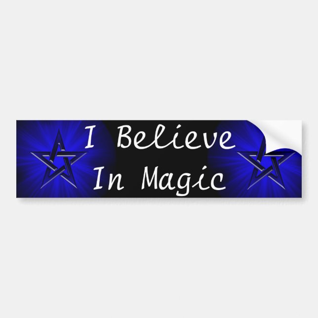 Ominous Blue Pentagram Bumper Sticker (Front)