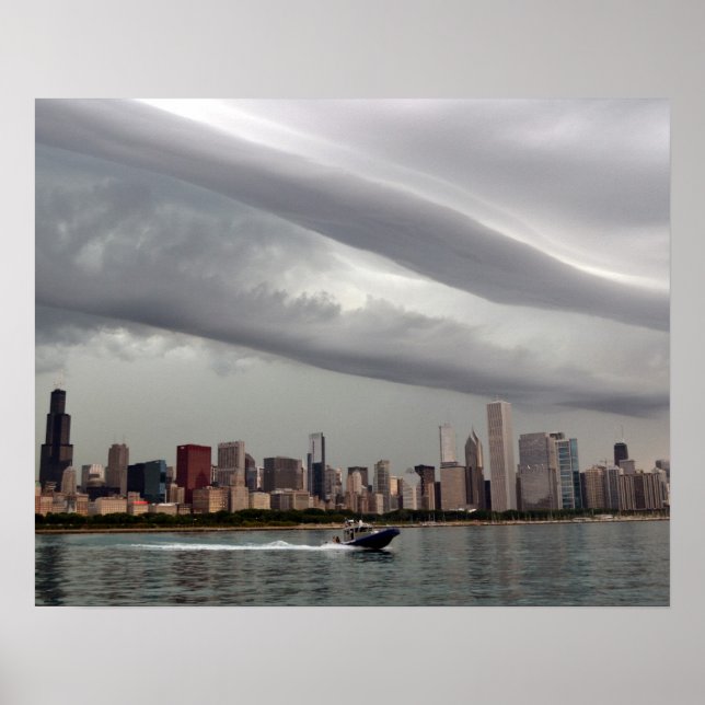 Ominous Chicago Skyline Poster (Front)
