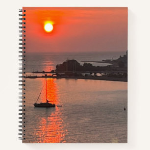 Omis Croatia Sunset Orange Sky Notebook
