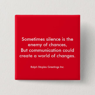 ommunication 15 cm square badge