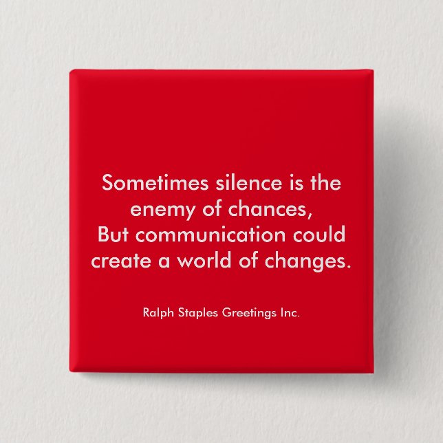 ommunication 15 cm square badge (Front)